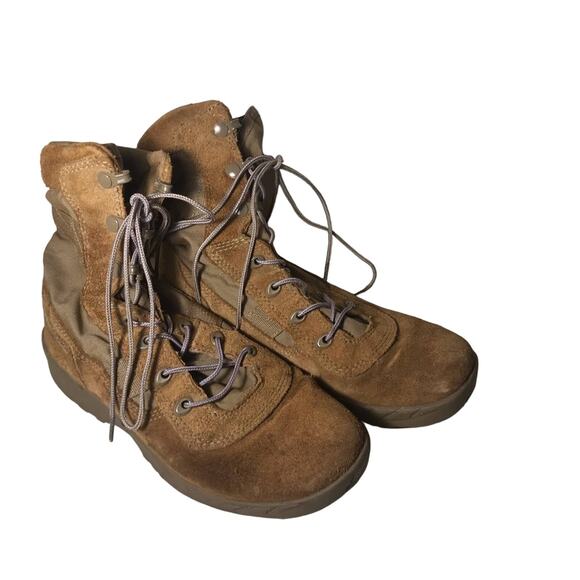 Rocky Military lace up Rugged tan Suede Outdoor Boots men\'s sz 5w women\'s 6.5 main image 7